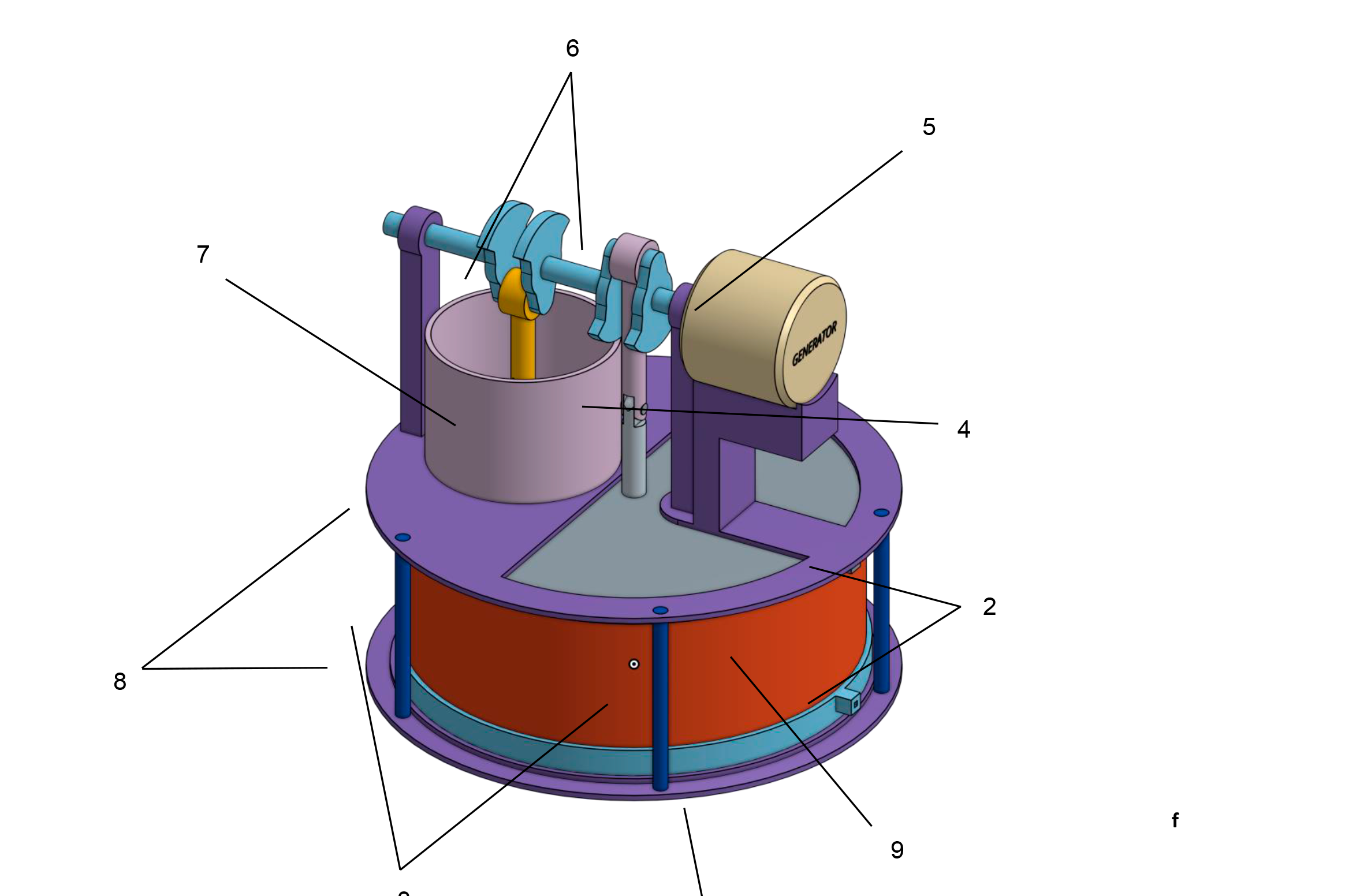 Imagem mostra desenho do motor stirling desenvolvido pelo pesquisador Fabiano Stingelin Cardoso